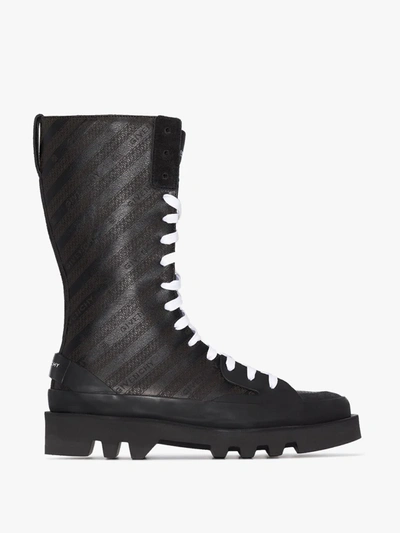 Shop Givenchy Chain Clapham Leather Boots In Black