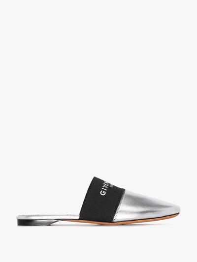 Shop Givenchy Bedford Leather Mules In Silver