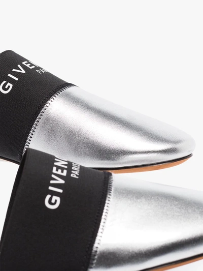 Shop Givenchy Bedford Leather Mules In Silver