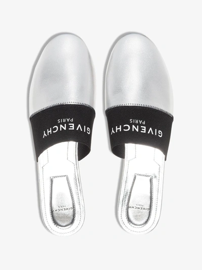 Shop Givenchy Bedford Leather Mules In Silver