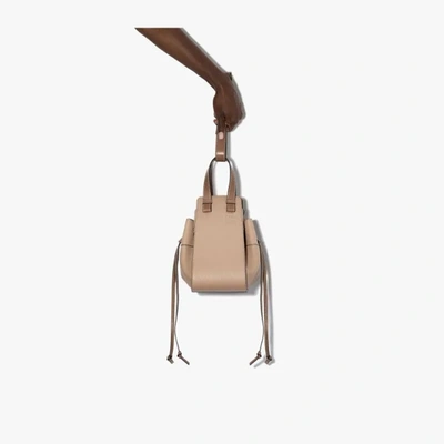 Shop Loewe Neutral Hammock Mini Leather Shoulder Bag In Neutrals