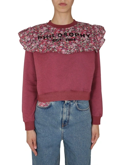 Shop Philosophy Women's Pink Cotton Sweatshirt