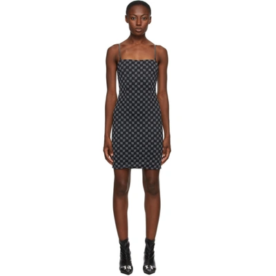 Shop Misbhv Black Reflective Monogram Short Dress