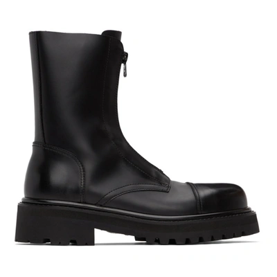 Shop Vetements Black Zip-up Ankle Boots