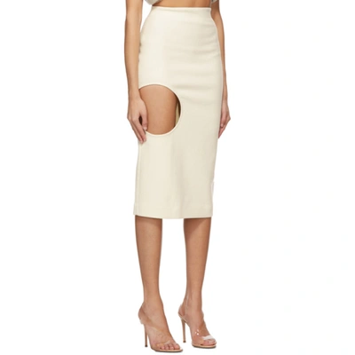Shop Off-white Wool Open Circle Skirt In Beige