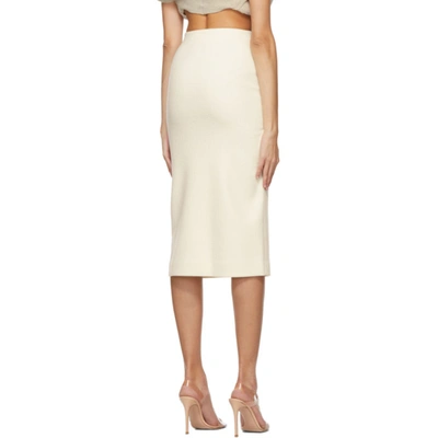 Shop Off-white Wool Open Circle Skirt In Beige