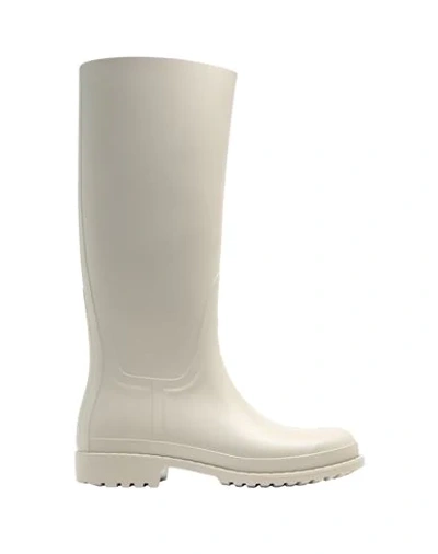 Shop 8 By Yoox Rubber High Rain Boots Woman Knee Boots Ivory Size 8 Pvc - Polyvinyl Chloride In White