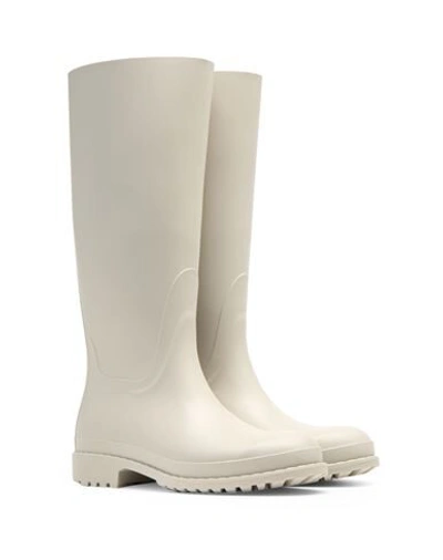 Shop 8 By Yoox Rubber High Rain Boots Woman Knee Boots Ivory Size 8 Pvc - Polyvinyl Chloride In White