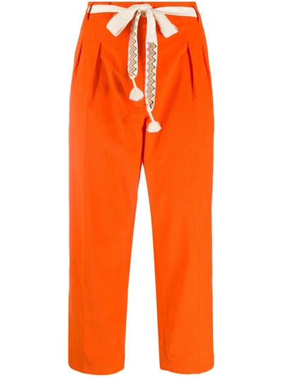 Shop Mira Mikati Tie-waist Trousers In Orange