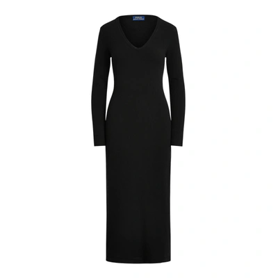 Shop Ralph Lauren Cashmere V-neck Dress In Polo Black
