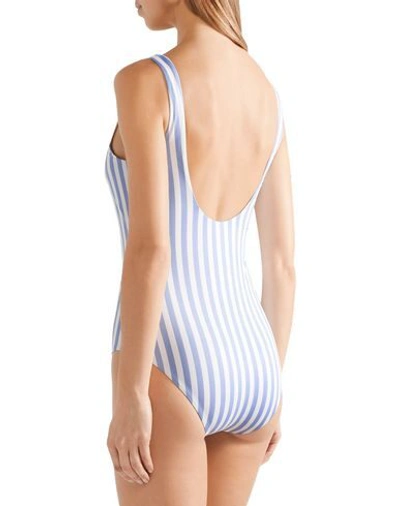 Shop Ganni One-piece Swimsuits In Azure