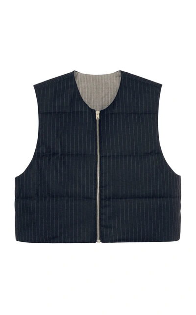 Shop Alfie Cropped Reversible Wool Vest - M'o Exclusive In Grey