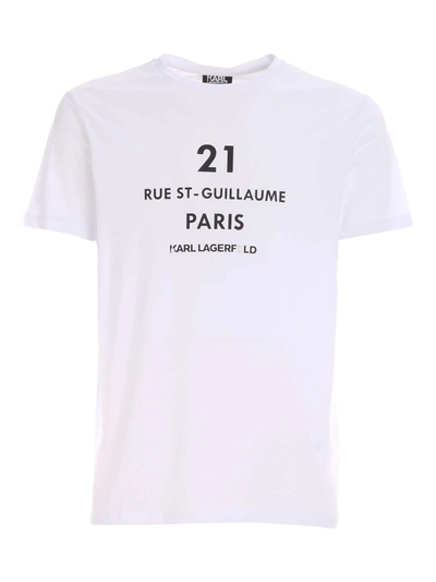 Shop Karl Lagerfeld Rue St. Guillaume T-shirt In White