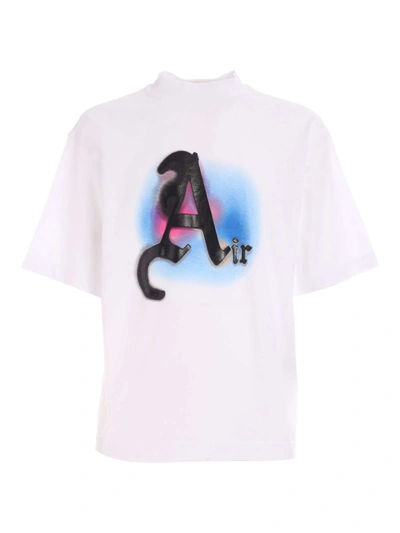 Shop Palm Angels Air Boxy Logo Print T-shirt In White