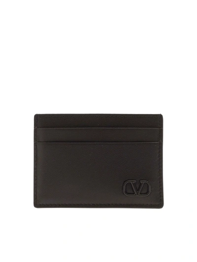 Shop Valentino Vlogo Card Holder In Black