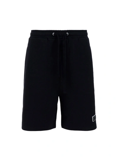 Shop Valentino Cotton Bermuda Shorts In Black