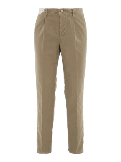 Shop Incotex Gabardine Pants In Taupe