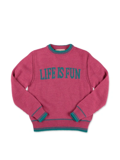 Shop Alberta Ferretti Life Is Fun Sweater In Fuchsia
