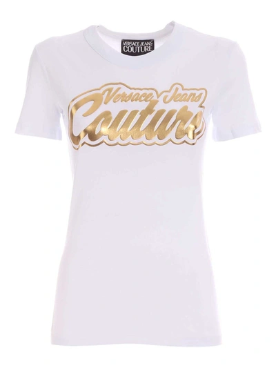 Shop Versace Jeans Couture Logo Patch T-shirt In White