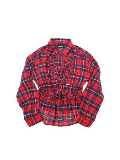 Shop Dsquared2 Checked Blouse In Red And Blue
