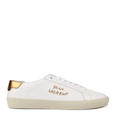 Shop Saint Laurent Court Classic Sl / 06 Sneakers In Leather In White