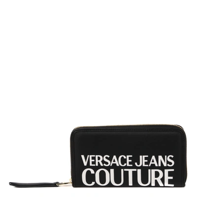 Shop Versace Jeans Couture Continental Wallet In Eco-leather In Black