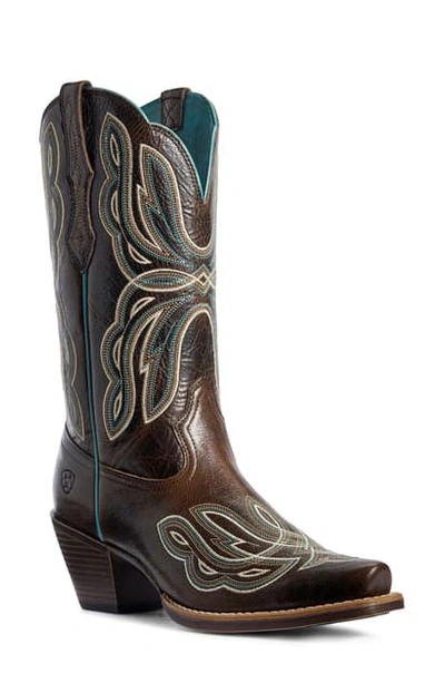 Shop Ariat Mirabella Western Boot In Chocolate Leather