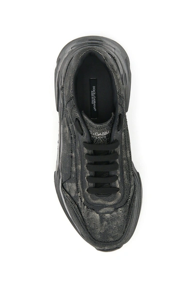 Shop Dolce & Gabbana Daymaster Leather Sneakers In Nero