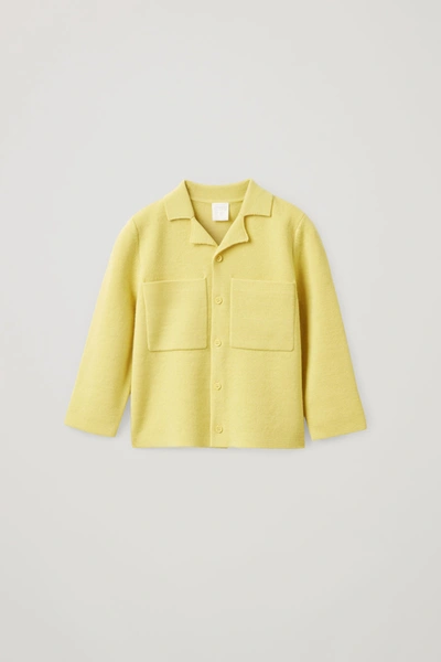 Shop Cos Knitted Wool Jacket In Yellow