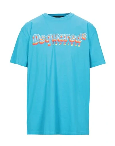 Shop Dsquared2 T-shirts In Azure