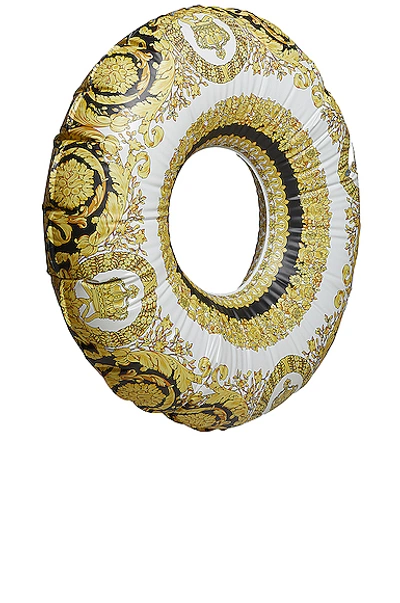 Shop Versace Play On Inflatable Tube In Black & Gold