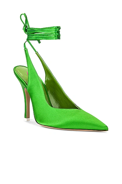 Shop Attico Lace Up Slingback Heel In Green