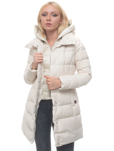 Shop Woolrich W's Luxe Puffy Prescott Hooded Jacket White Polyester Woman