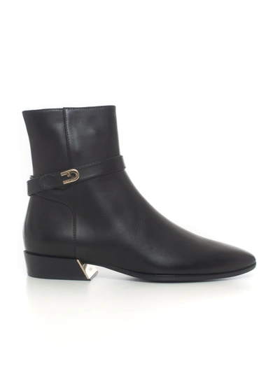 Shop Furla Grace Leather Shoe Boot Black Leather Woman