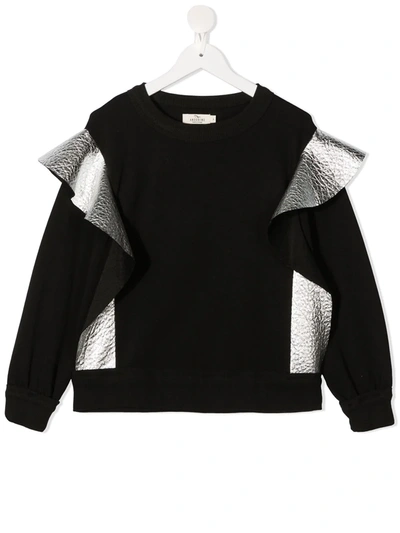 Shop Andorine Metallic Detail Sweatshirt In Black