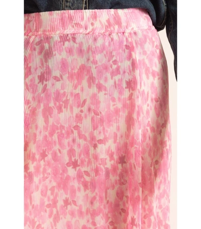 Shop Ganni Pleated Georgette Skirt In Sweet Lilac In Pink