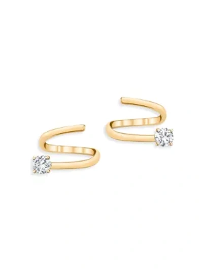 Shop Anita Ko Women's 18k Yellow Gold & Diamond Coil Earrings