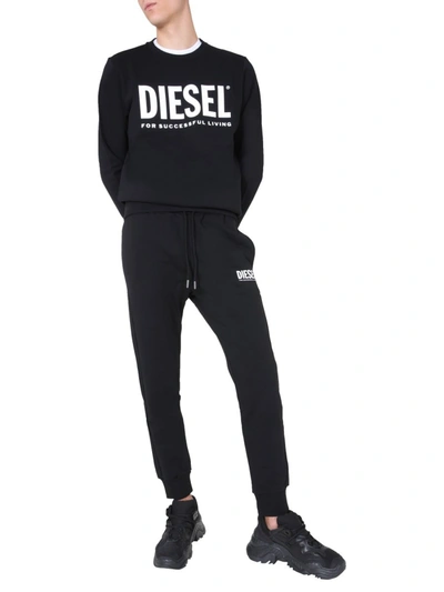 Shop Diesel Crew Neck Sweatshirt In Black