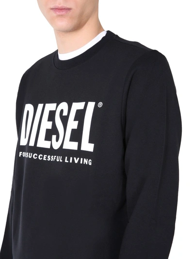 Shop Diesel Crew Neck Sweatshirt In Black