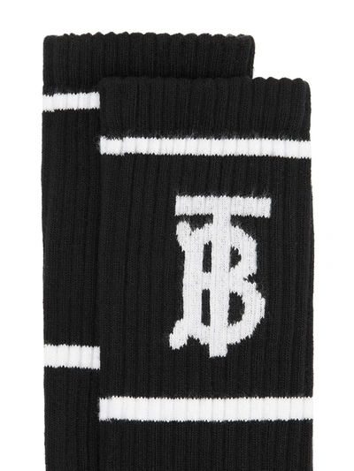 Shop Burberry Tb Intarsia Socks In Black