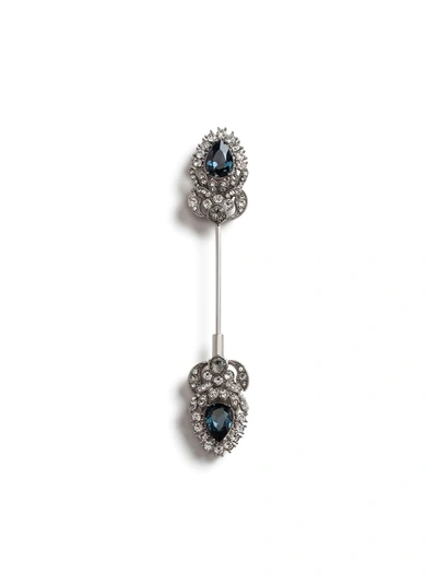 Shop Dolce & Gabbana Rhinestone-embellished Brooch In Blue