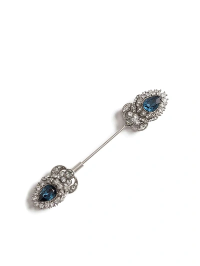 Shop Dolce & Gabbana Rhinestone-embellished Brooch In Blue