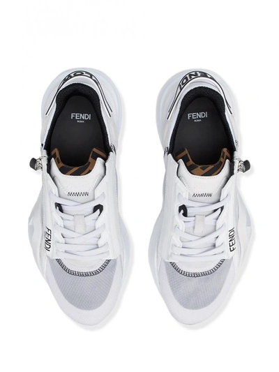 Shop Fendi Calf Leather Sneakers In White