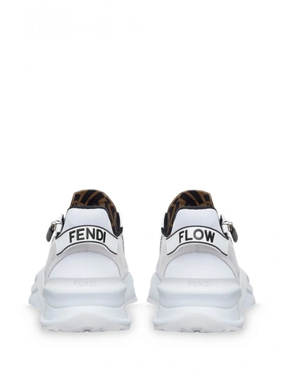 Shop Fendi Calf Leather Sneakers In White
