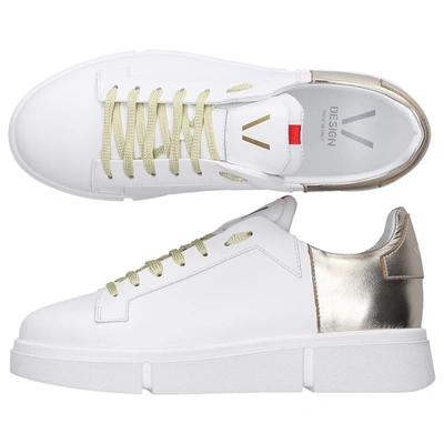Shop V Design Sneakers White Wpam02 In White,gold