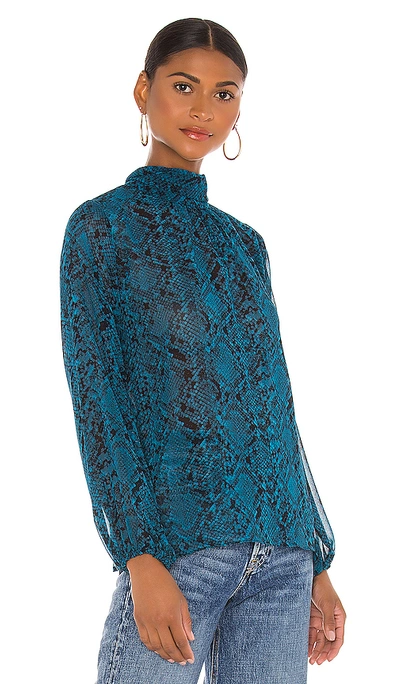 Shop Misa Lulu Top In Snake Teal