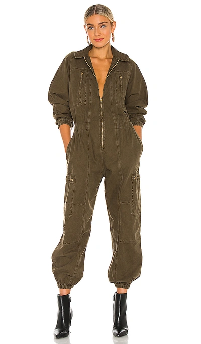 Shop Agolde Marin Flight Suit In Eucalyptus