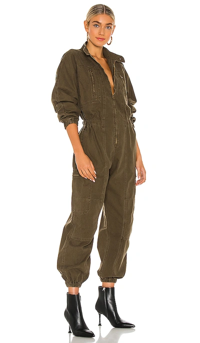 Shop Agolde Marin Flight Suit In Eucalyptus