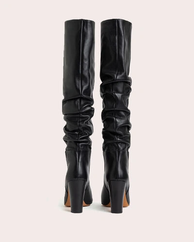 Shop Iro Islay Heeled Slouch Leather Boots In Black