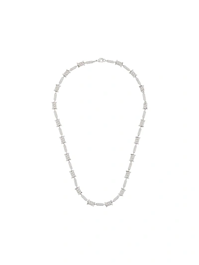 Shop Darkai Crystal Chainlink Necklace In Silver
